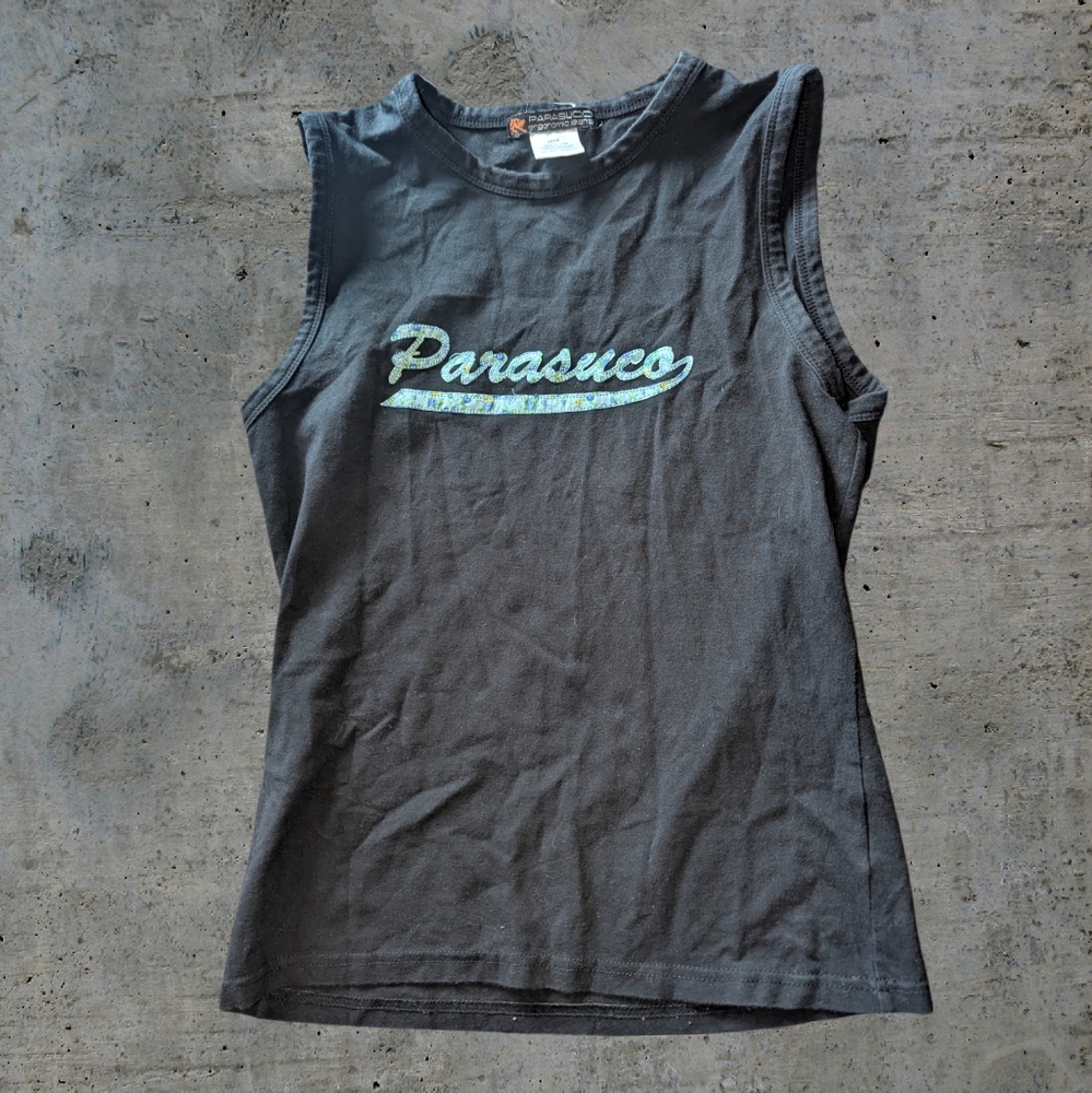 Parasuco Black Sleeveless Logo Tank